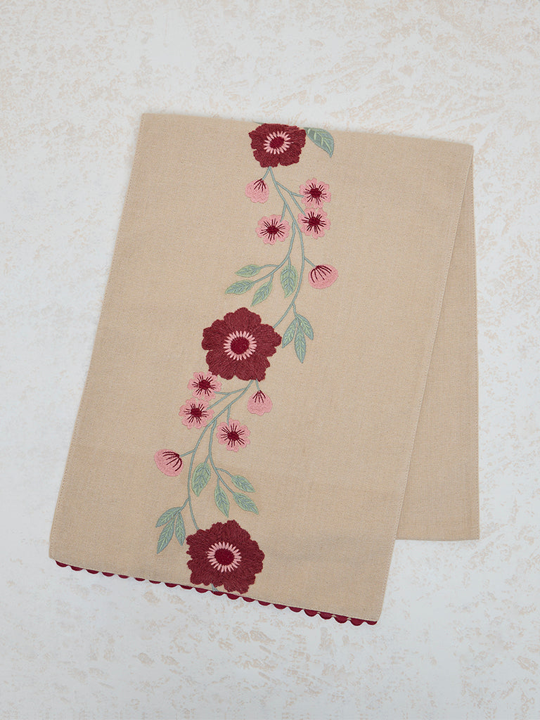 Westside Home Pink Floral Printed Table Runner