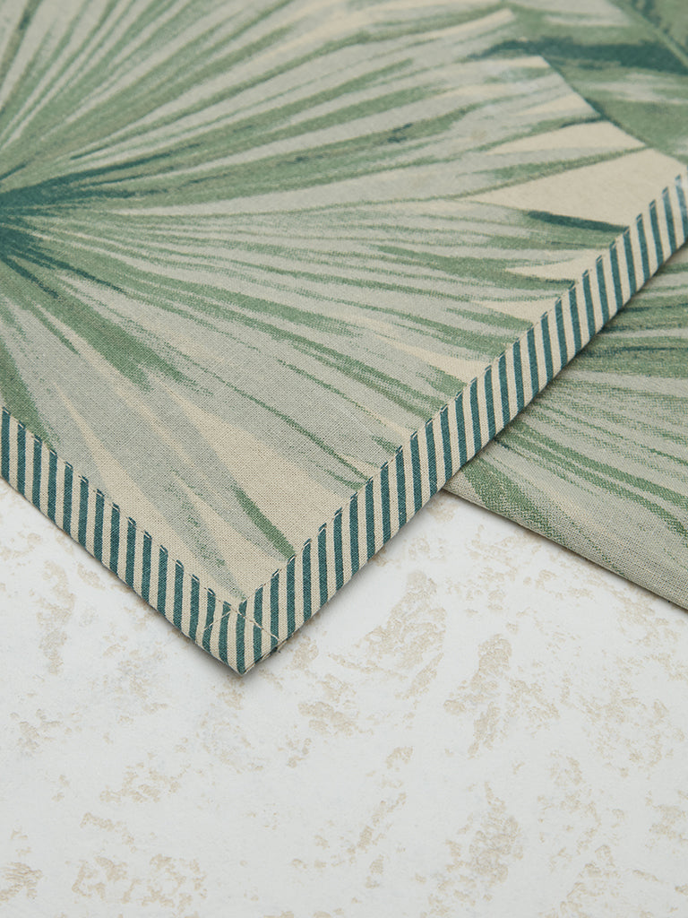 Westside Home Green Leaf Design Table Runner