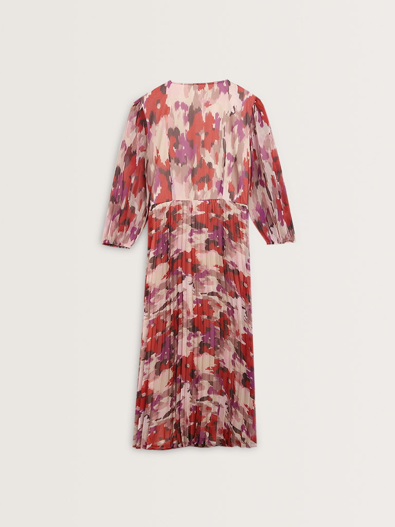 Wardrobe Multicolour Floral Printed A-Line Dress