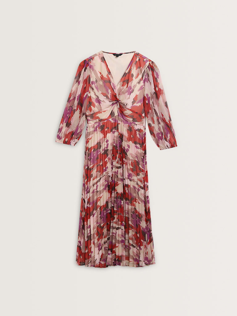 Wardrobe Multicolour Floral Printed A-Line Dress