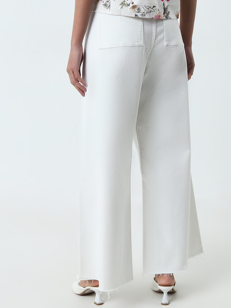 LOV Off-White Wide Leg - Fit High - Rise Jeans