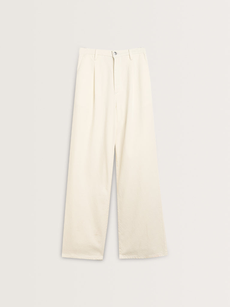 LOV Off-White Relaxed - Fit High - Rise Jeans