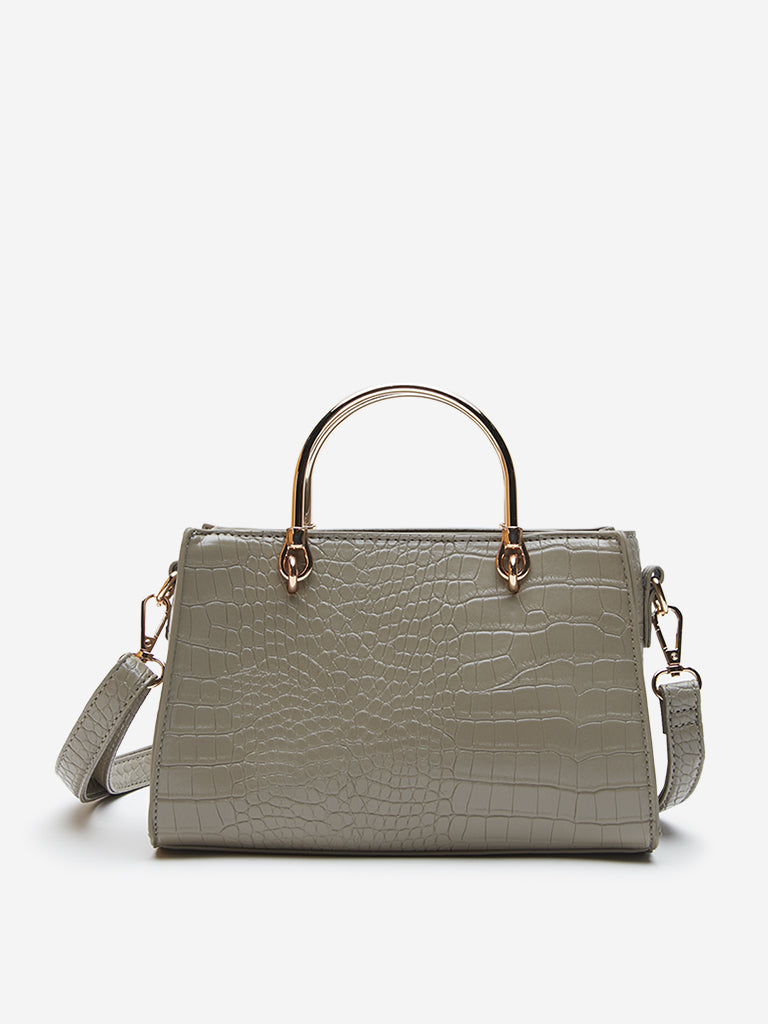 LOV Taupe Textured Satchel Bag