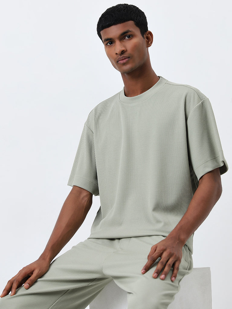 Studiofit Sage Ribbed Relaxed-Fit T-Shirt