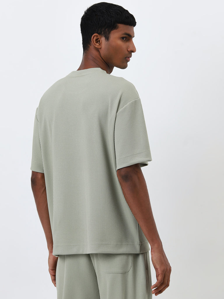 Studiofit Sage Ribbed Relaxed-Fit T-Shirt