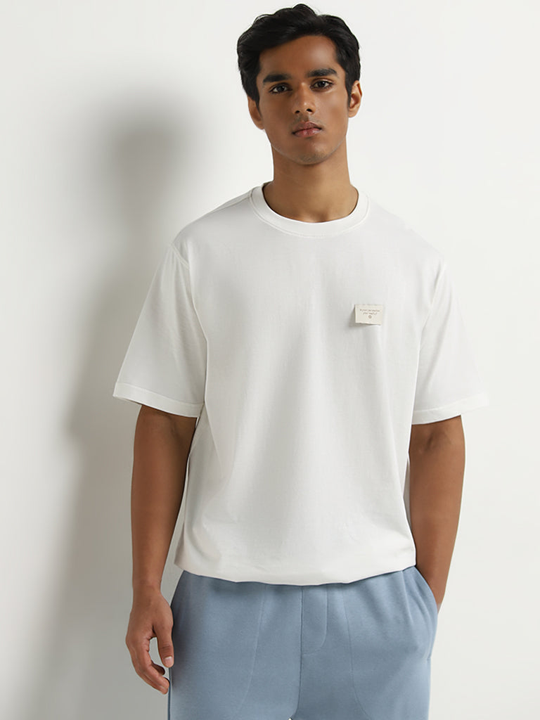 Studiofit White Slim-Fit Cotton T-Shirt