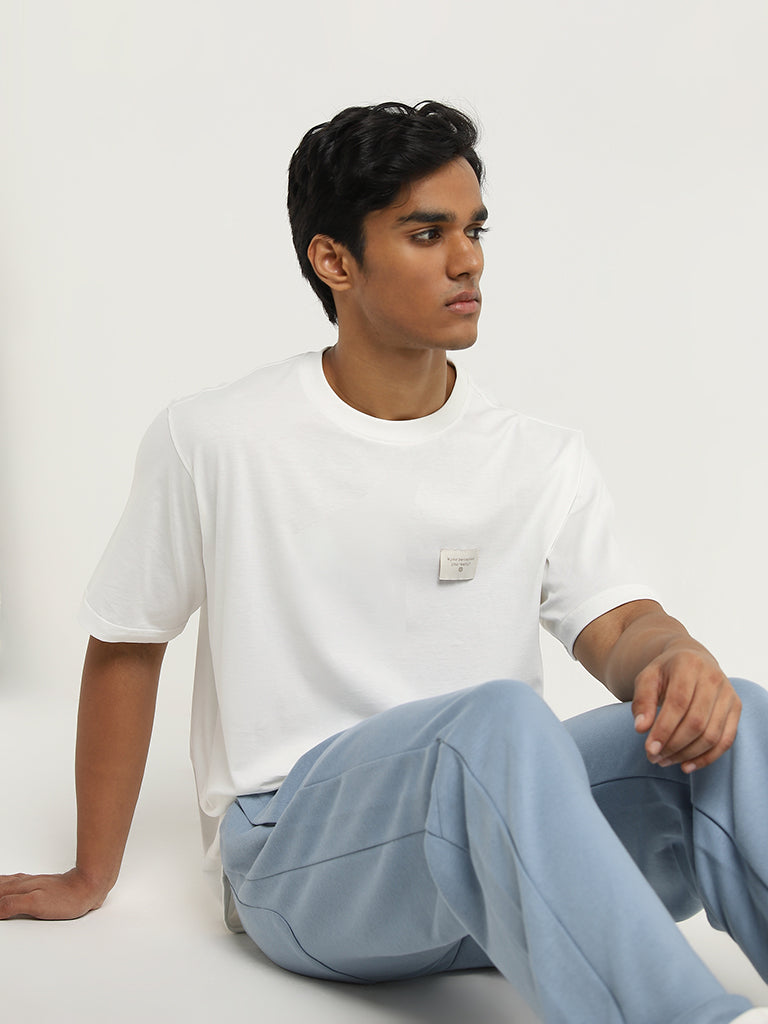 Studiofit White Slim-Fit Cotton T-Shirt