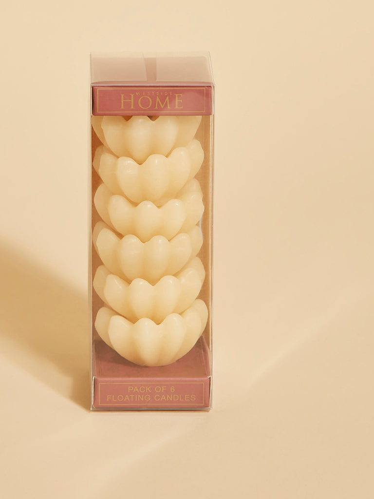 Westside Home Dull Pink Lotus Candles (Set of 6)- Festive Season Gift