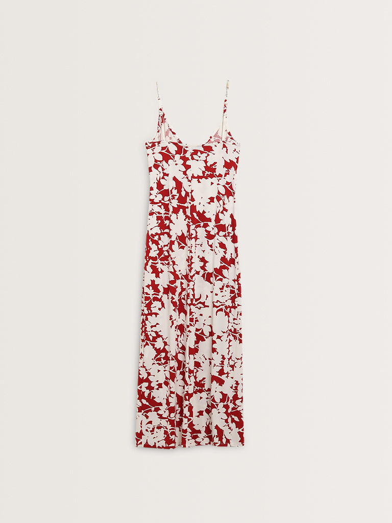 Wardrobe Red Floral Printed Slip Dress