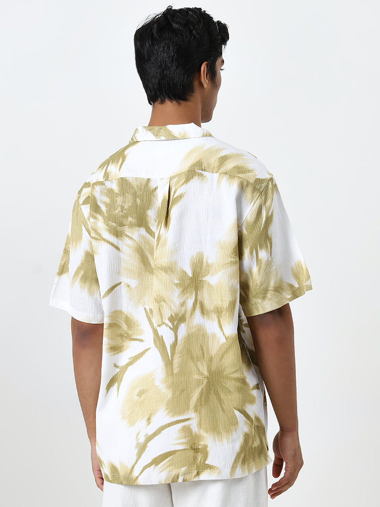 ETA Sage Floral Design Relaxed-Fit Shirt