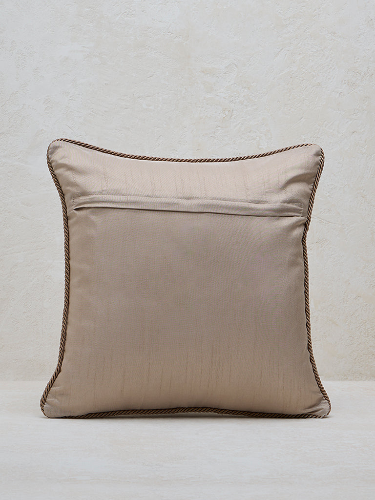 Westside Home Taupe Floral Patterned Cushion Cover