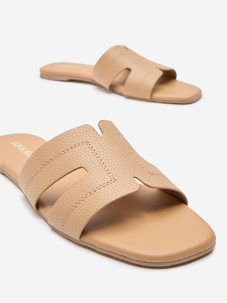 LUNA BLU Beige Cut-Out Design Slides