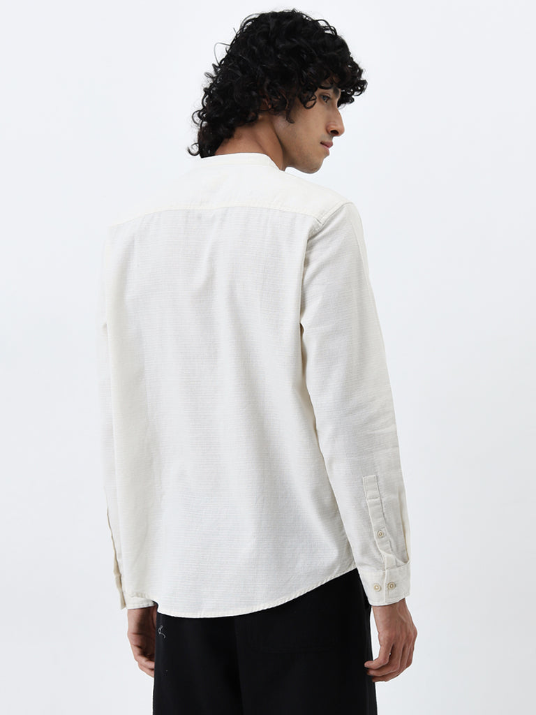 ETA Off-White Textured Resort-Fit Cotton Shirt