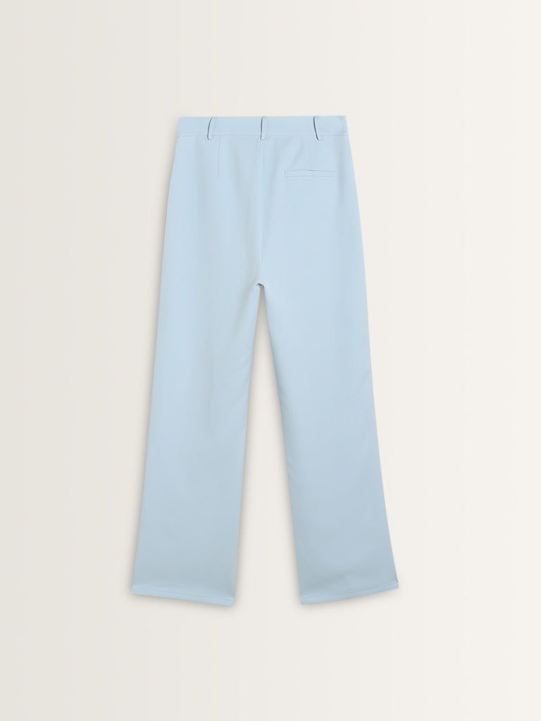 Wardrobe Light Blue High-Rise Trousers