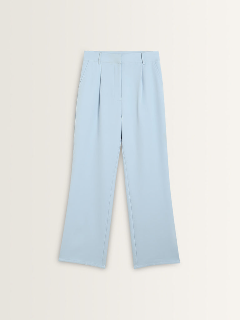 Wardrobe Light Blue High-Rise Trousers