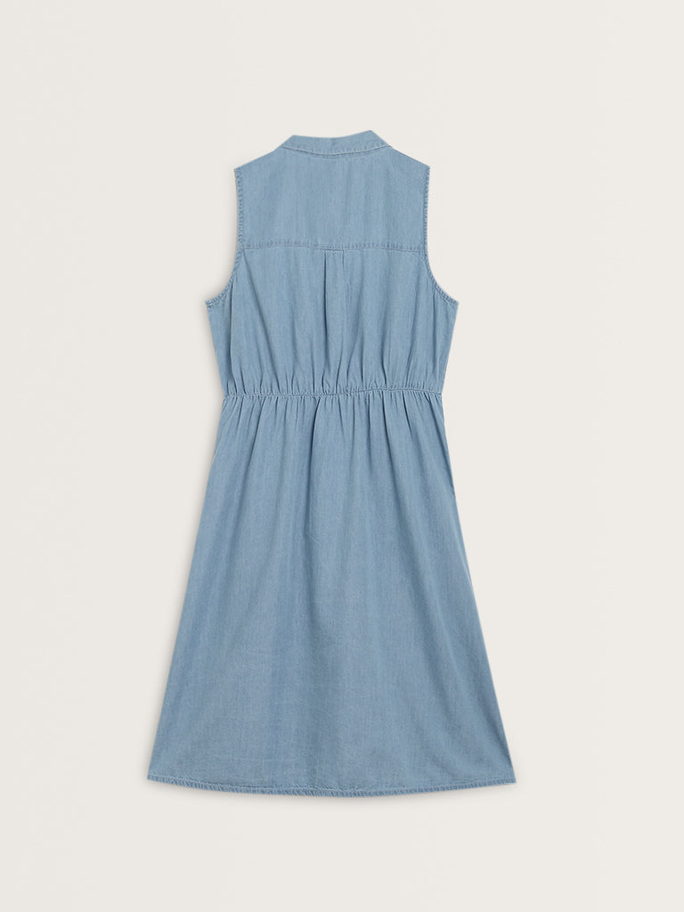 LOV Blue Denim Shirt Dress