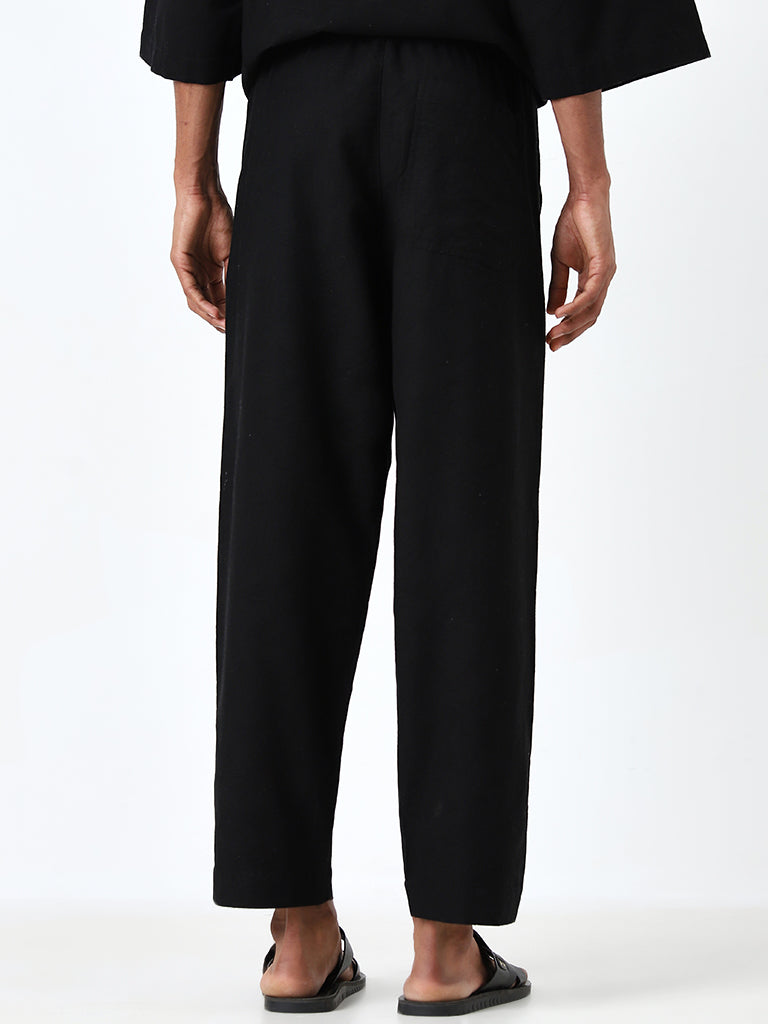 ETA Black Relaxed-Fit Mid-Rise Cotton Chinos