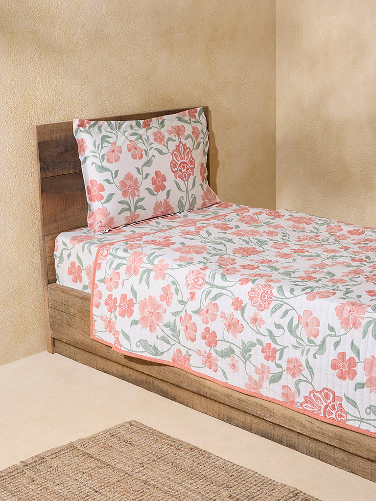 Westside Home Rust Foliage Design Reversible Single Bed Quilt