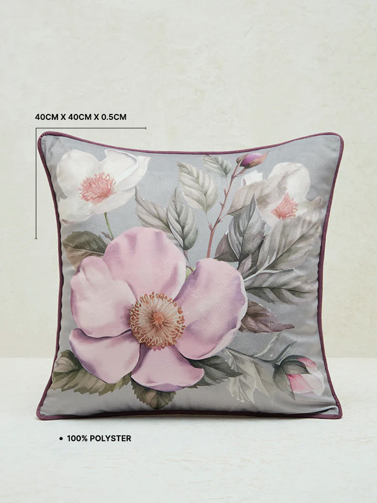 Westside Home Pink Floral Design Cushion Cover