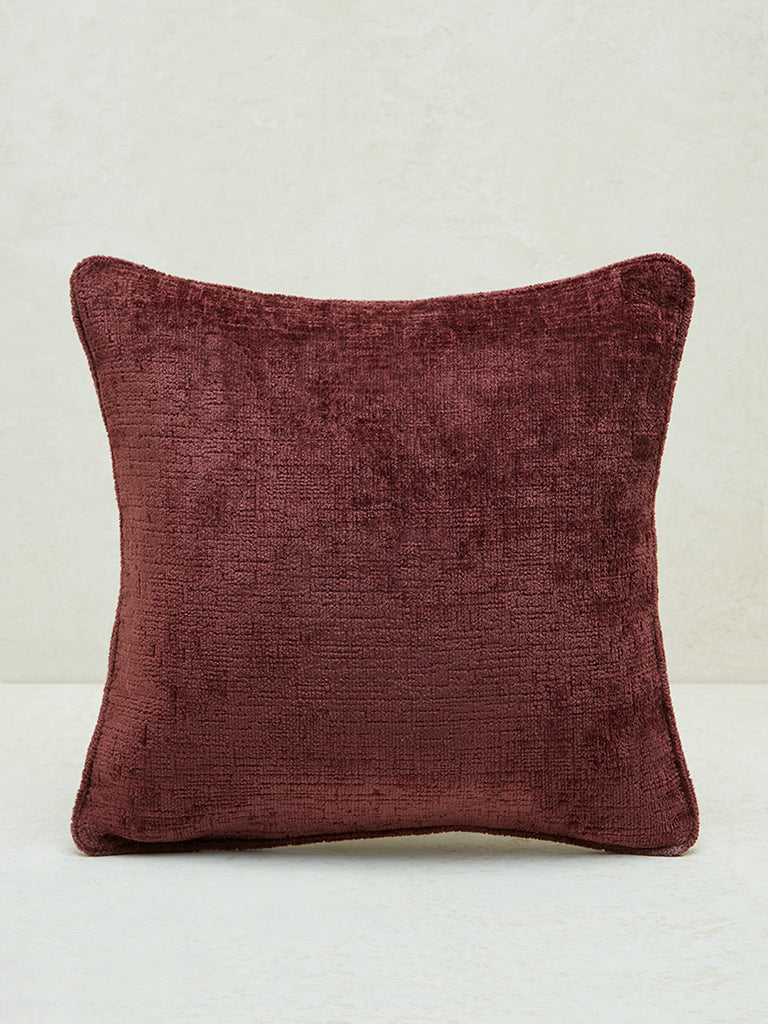 Westside Home Maroon Solid Cushion Cover