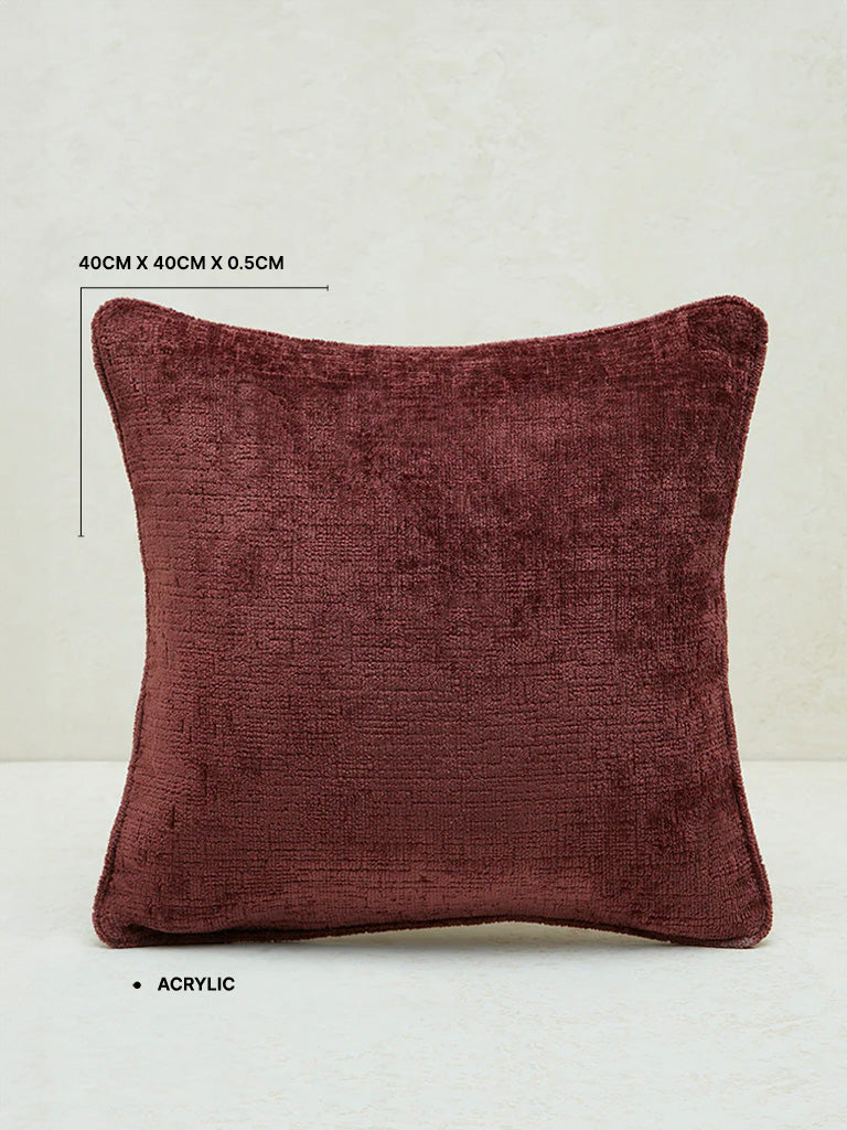 Westside Home Maroon Solid Cushion Cover