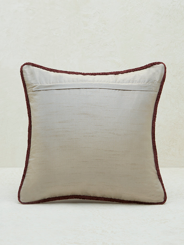 Westside Home Maroon Solid Cushion Cover