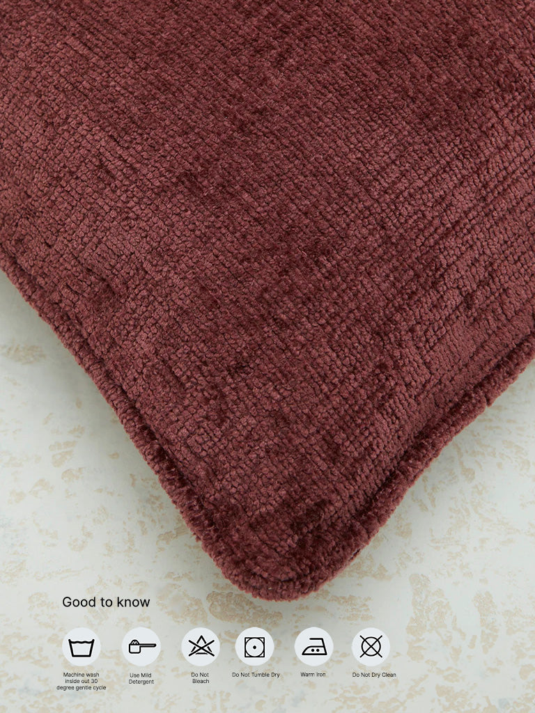 Westside Home Maroon Solid Cushion Cover