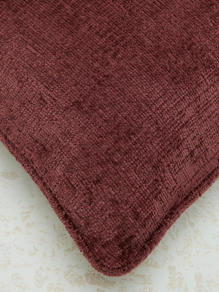 Westside Home Maroon Solid Cushion Cover