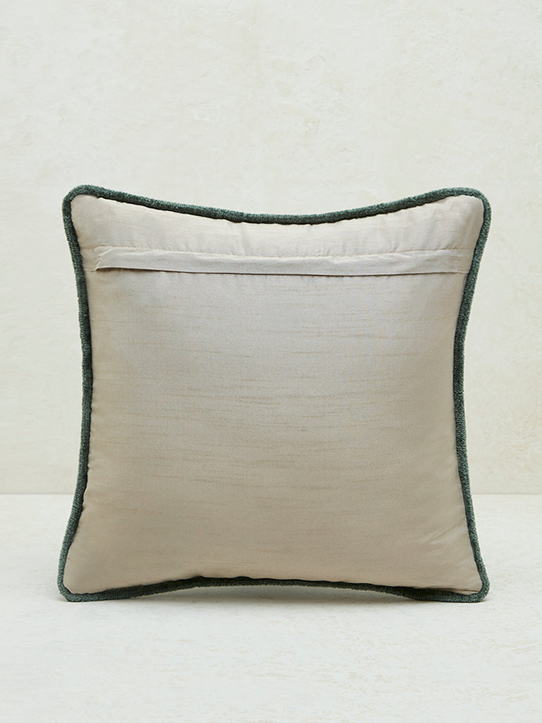 Westside Home Dark Green Chenille Textured Cushion Cover