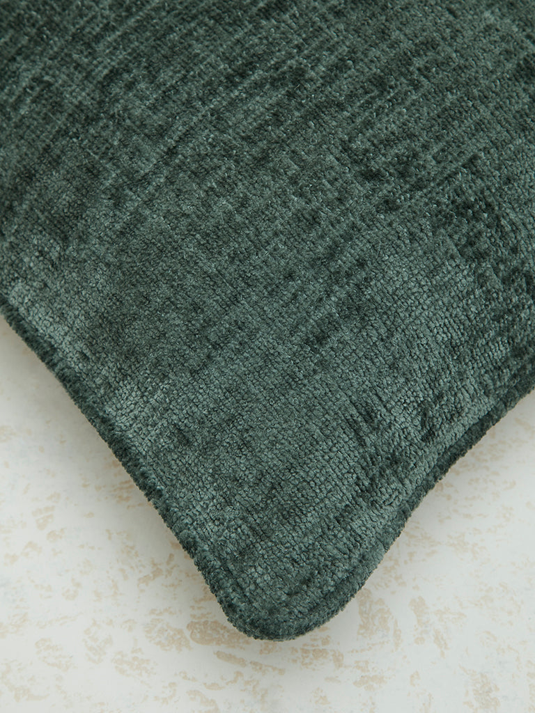 Westside Home Dark Green Chenille Textured Cushion Cover