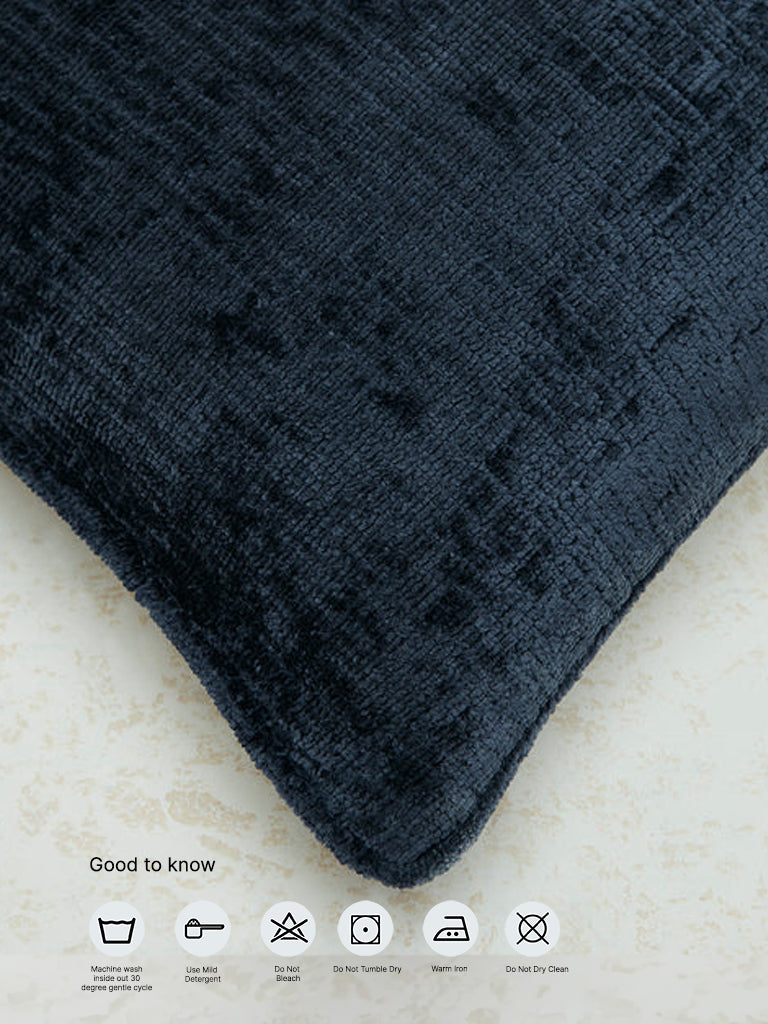 Westside Home Dark Navy Chenille Cushion Cover