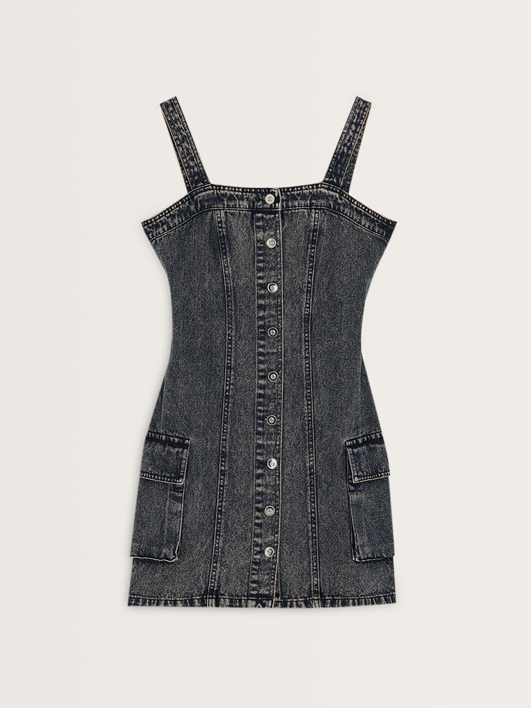 Nuon Dark Blue Bodycon Denim Dress