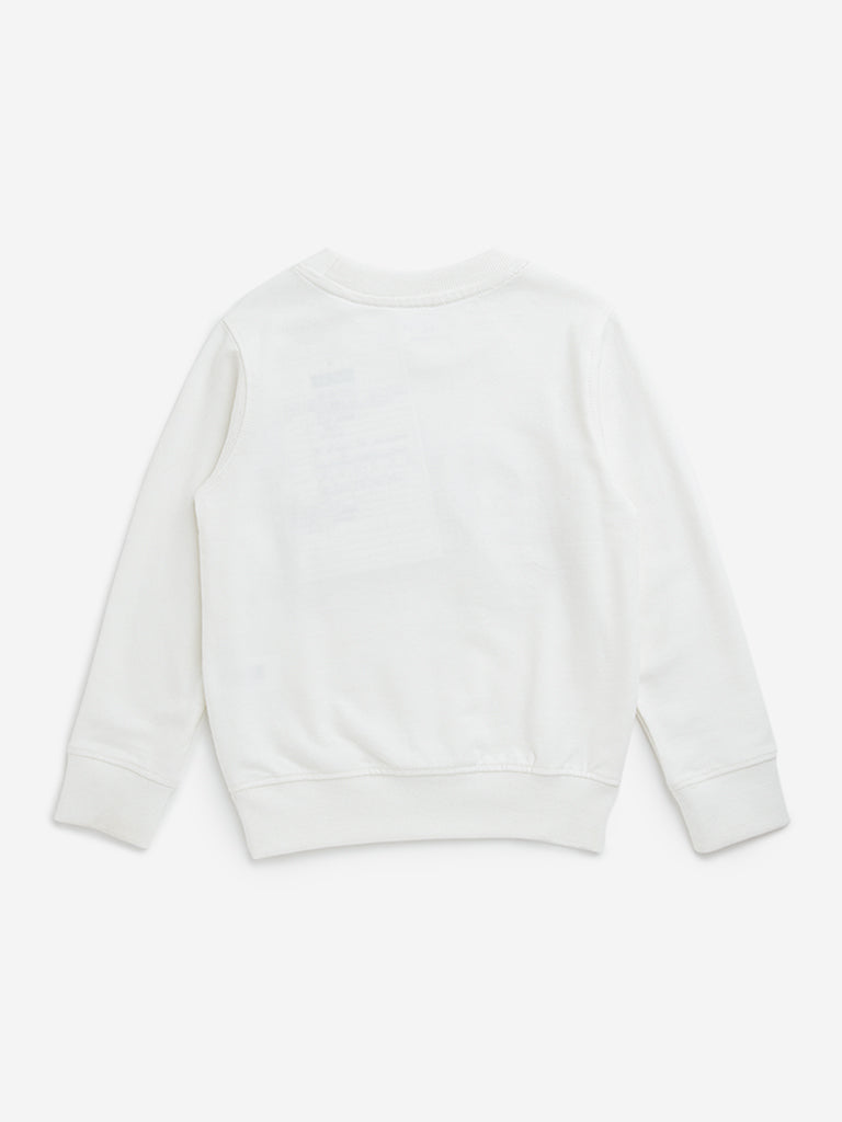 HOP Kids Off-White Video Game Design Cotton Sweatshirt