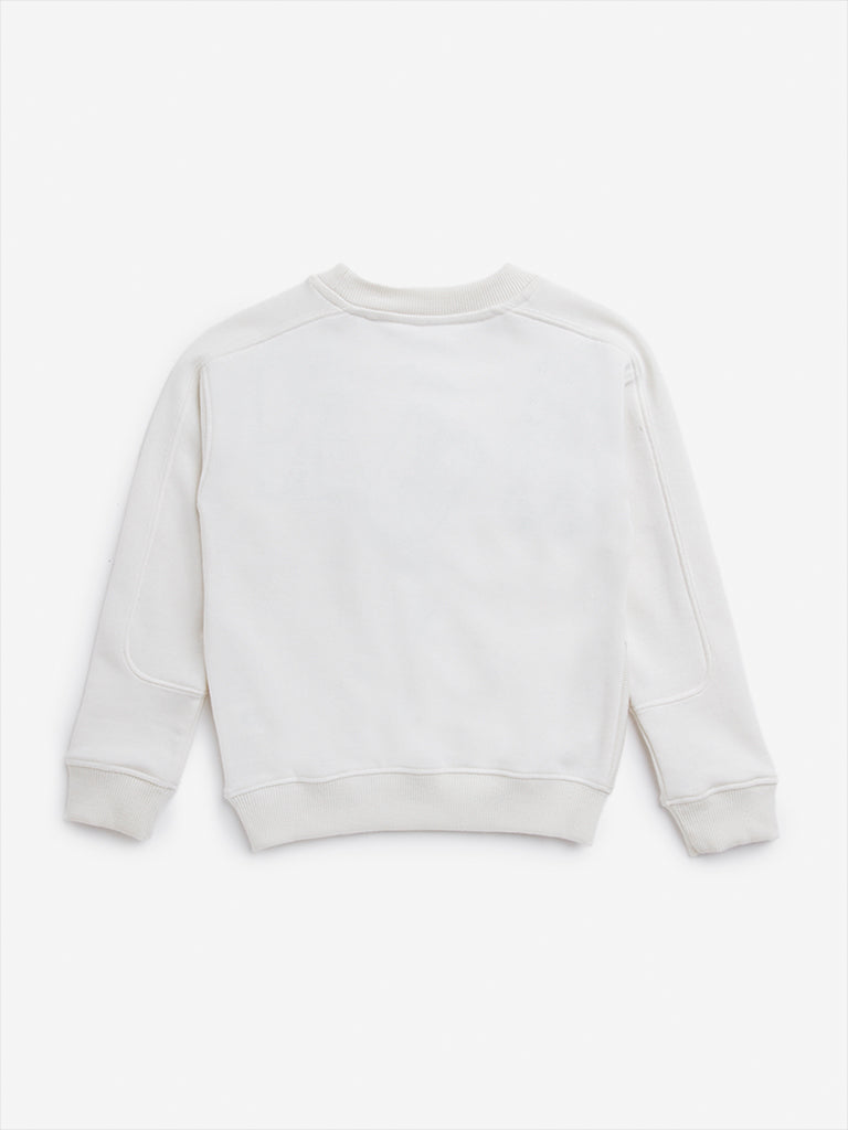 HOP Kids Off-White Applique-Detailed Sweatshirt