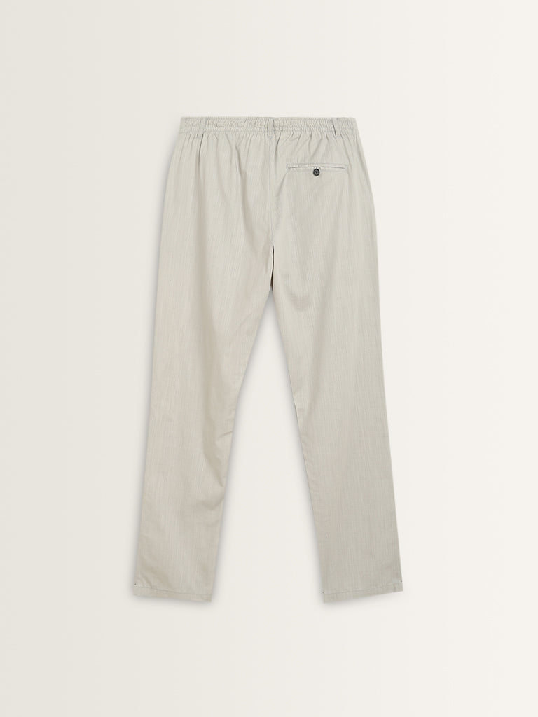 ETA Grey Mid-Rise Slim-Fit Cotton Chinos