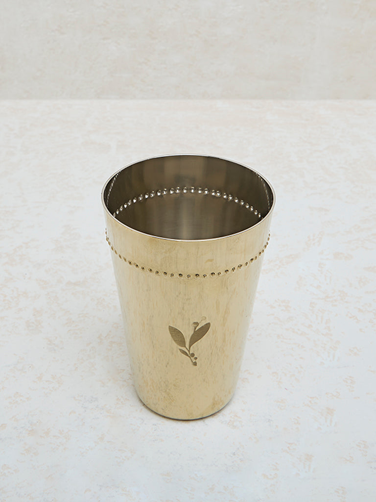 Westside Home Gold Leaf Etched Tumbler Glass