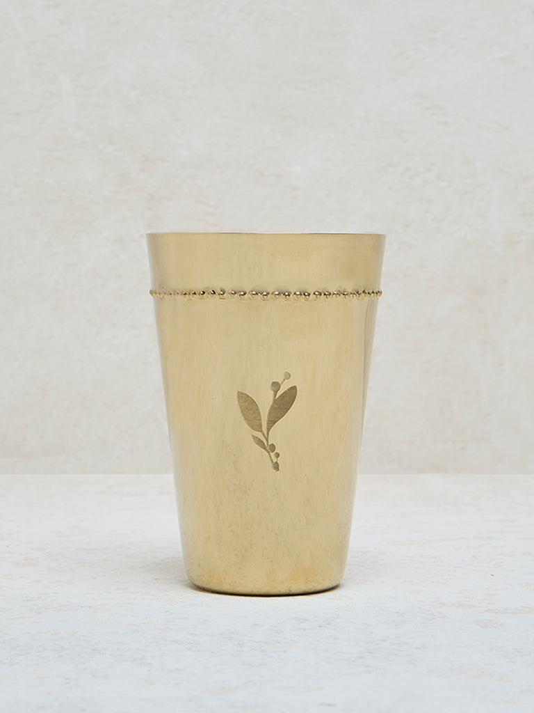 Westside Home Gold Leaf Etched Tumbler Glass