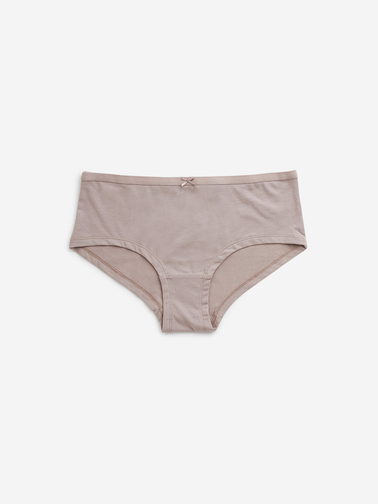 Wunderlove Light Taupe Cotton Blend Briefs - Pack of 3