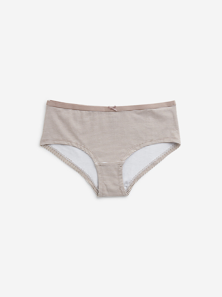 Wunderlove Light Taupe Cotton Blend Briefs - Pack of 3