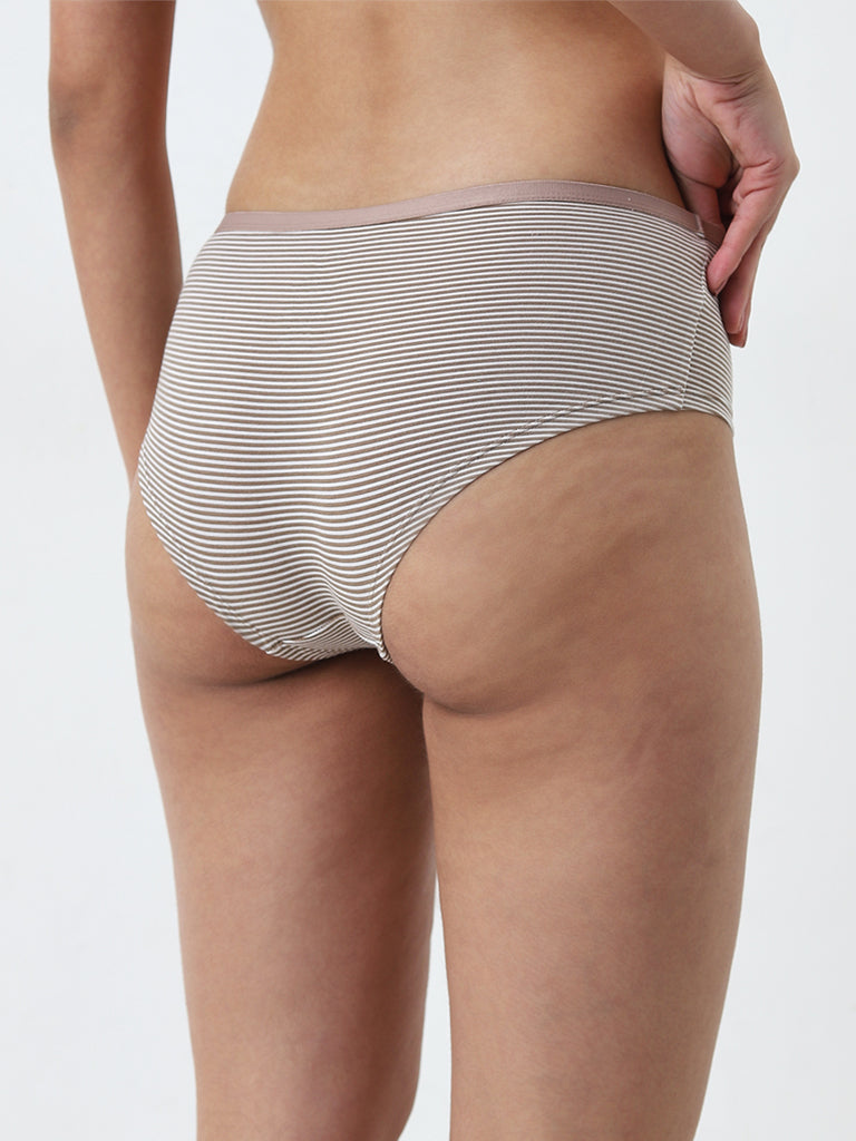 Wunderlove Light Taupe Cotton Blend Briefs - Pack of 3