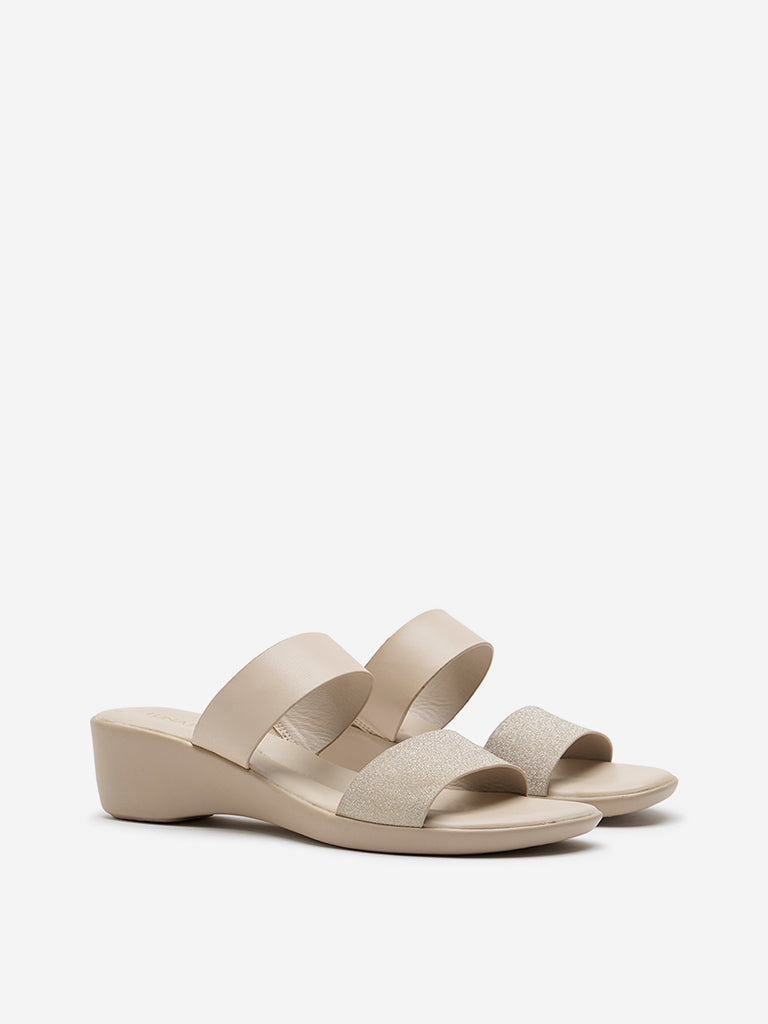 LUNA BLU Ivory Dual-Strap Sandals