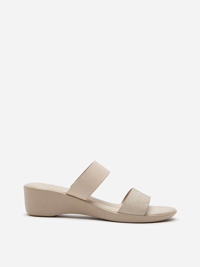 LUNA BLU Ivory Dual-Strap Sandals