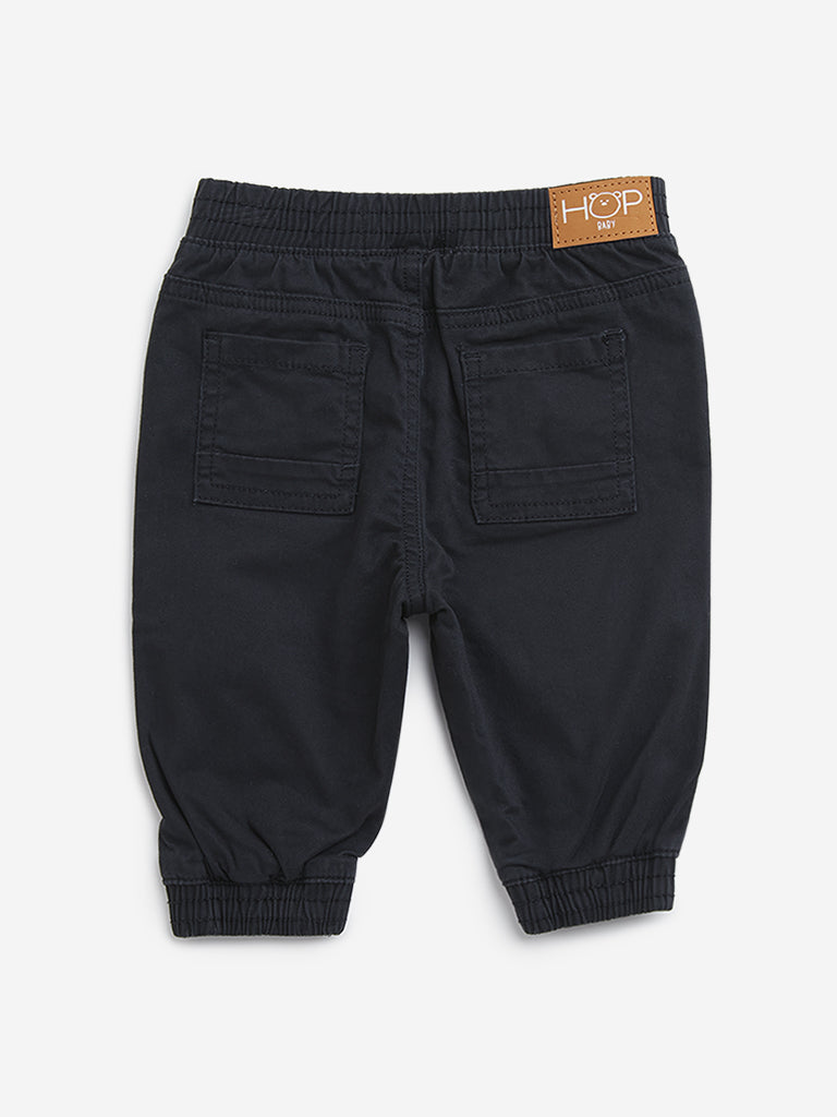 Buy HOP Baby Black High Rise Cotton Blend Joggers from Westside