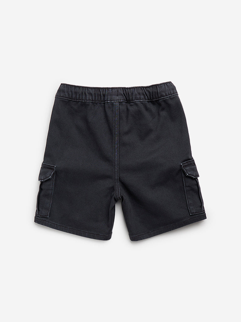 HOP Kids Charcoal Cargo-Style Mid-Rise Shorts