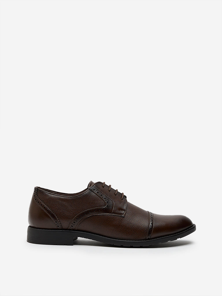 SOLEPLAY Dark Brown Perforated Brogue Shoes