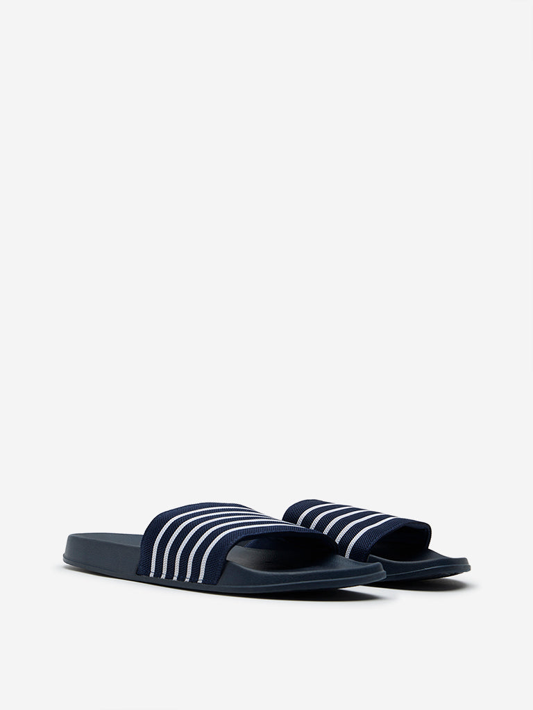 SOLEPLAY Navy Striped Slides