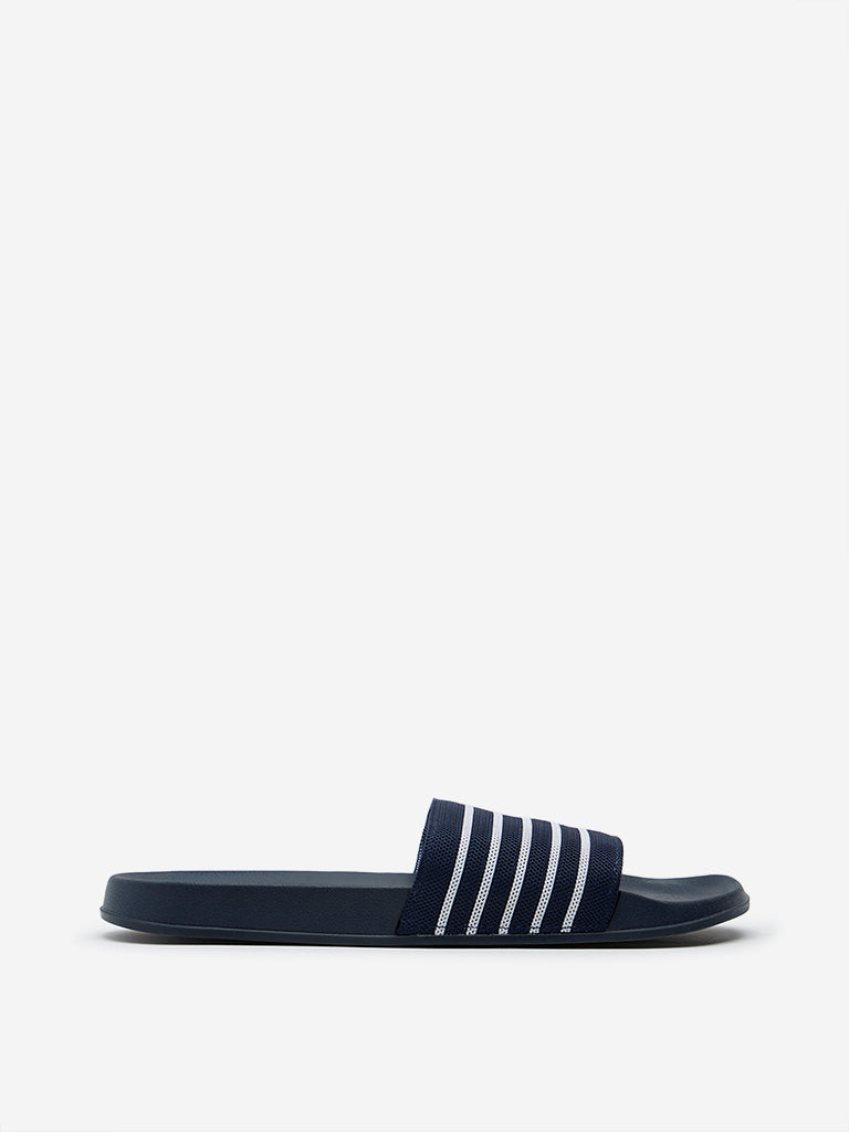 SOLEPLAY Navy Striped Slides