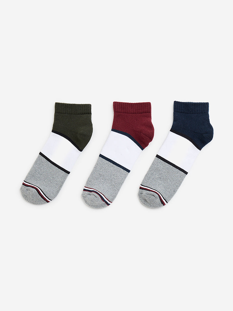 WES Lounge Wine Full-Length Cotton Socks - Pack of 3