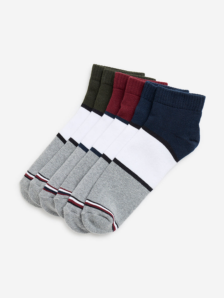 WES Lounge Wine Full-Length Cotton Socks - Pack of 3