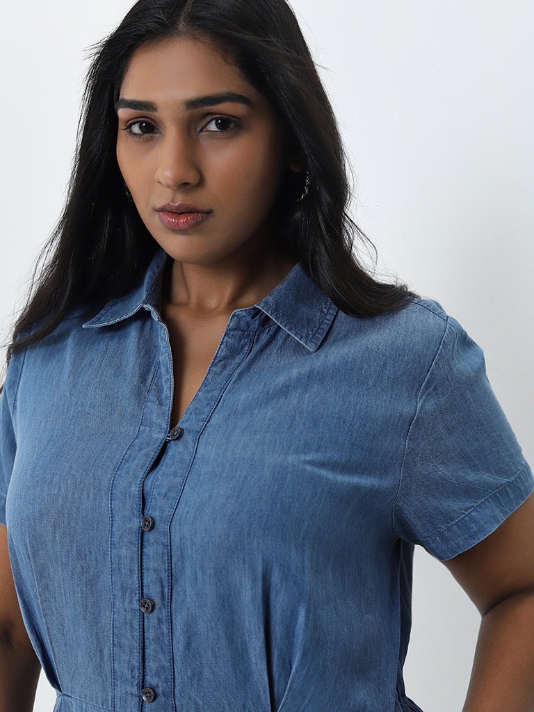 Gia Blue Denim Shirt Dress